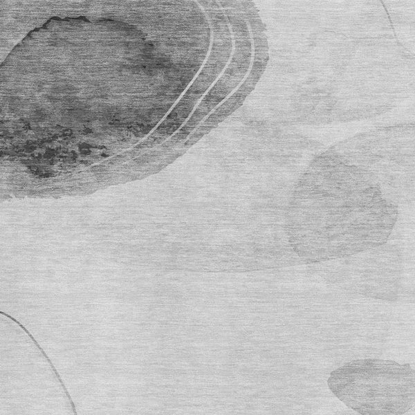 HomeRoots 5' X 8' Gray and Ivory Abstract Washable Area Rug – Stylish, Durable, UV-Protected for Everyday Use! 648450