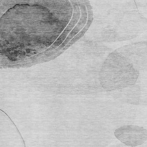 HomeRoots 8' X 10' Gray and Ivory Abstract Area Rug - Durable, Washable, Stain Resistant with UV Protection! 648452