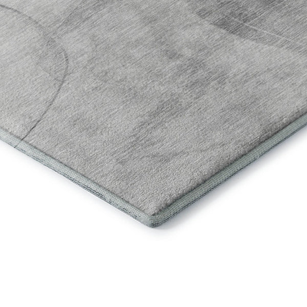 HomeRoots 9' X 12' Stylish Gray and Ivory Abstract Washable Area Rug - Stain Resistant, UV Protected, Durable Design 648453