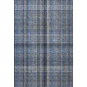HomeRoots 8' X 10' Blue and Gray Plaid Washable Area Rug with UV Protection for Homes with Kids and Pets 648494