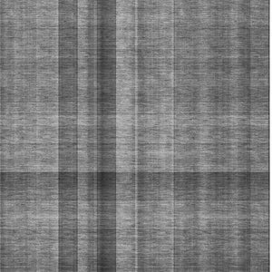 HomeRoots 5' Gray and Ivory Plaid Washable Area Rug - Durable, UV-Protected, Stain-Resistant Design for Homes 648498