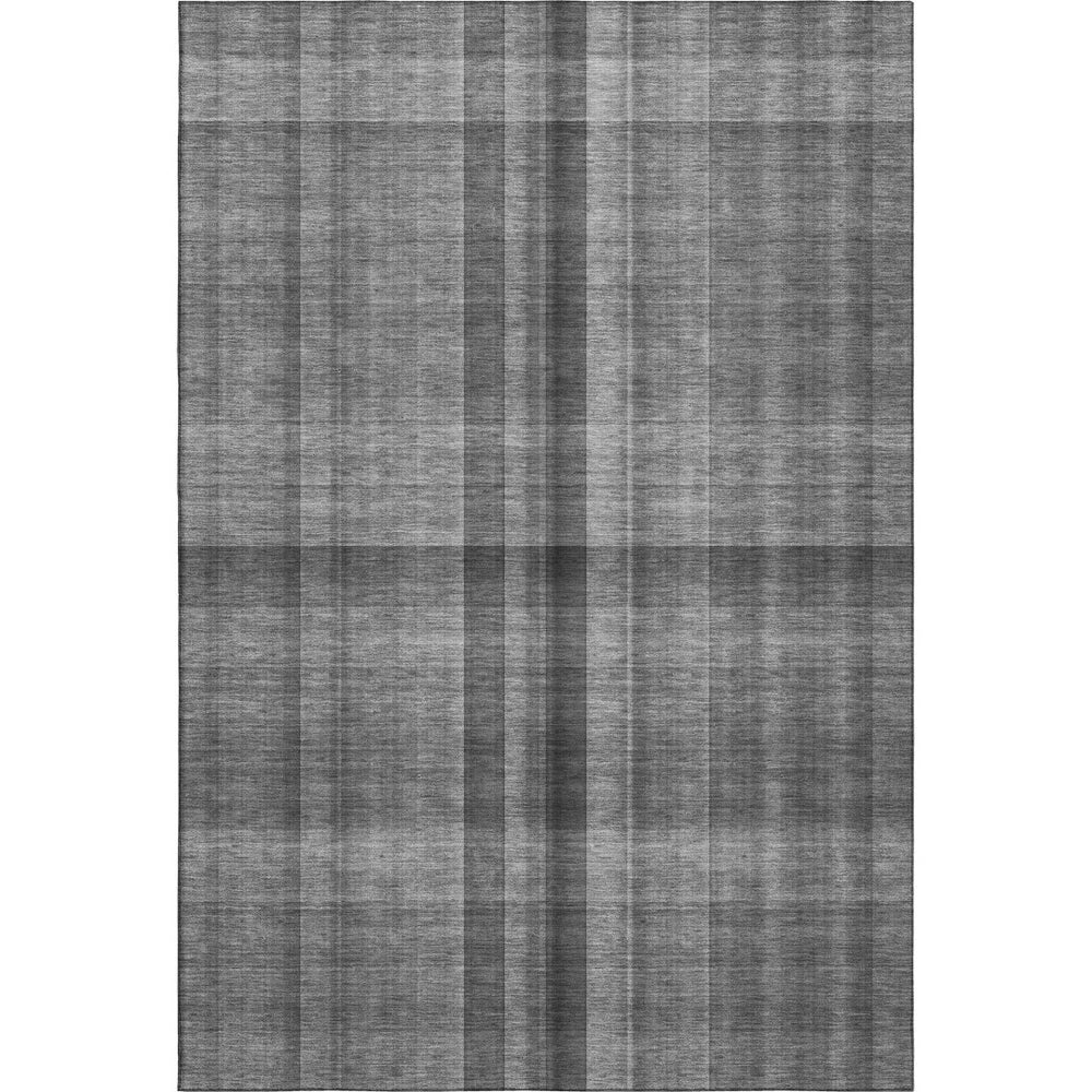 HomeRoots 8' X 10' Gray And Ivory Plaid Washable Area Rug with UV Protection - Durable, Stylish, Kid & Pet Friendly! 648500
