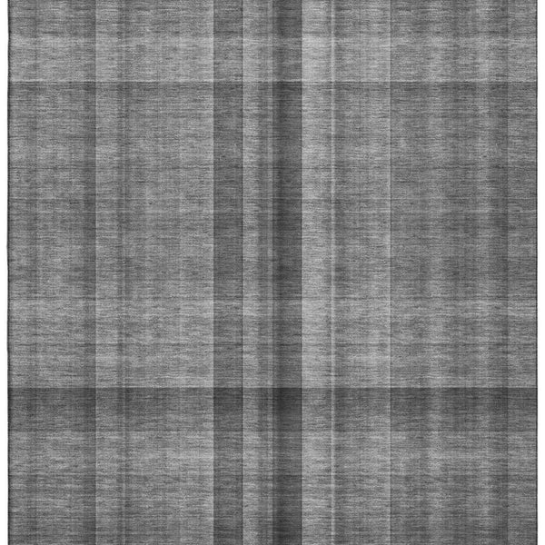 HomeRoots 8' X 10' Gray And Ivory Plaid Washable Area Rug with UV Protection - Durable, Stylish, Kid & Pet Friendly! 648500