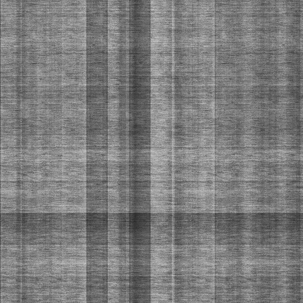HomeRoots 9' X 12' Gray and Ivory Plaid Area Rug - Washable, UV Protected, Durable for High-Traffic Spaces 648501