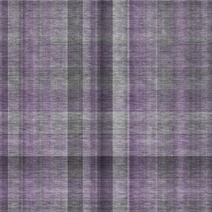 HomeRoots 5' X 8' Stylish Purple and Gray Plaid Area Rug – Washable, UV Protected, Stain Resistant, Durable Design 648510