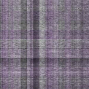 HomeRoots 9' X 12' Purple and Gray Plaid Washable Area Rug - Durable, Stylish, UV-Protected for High-Traffic Spaces 648513