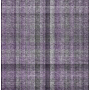HomeRoots 9' X 12' Purple and Gray Plaid Washable Area Rug - Durable, Stylish, UV-Protected for High-Traffic Spaces 648513