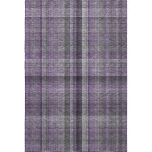 HomeRoots 10' X 14' Purple and Gray Plaid Area Rug - Washable, UV-Protected, Stain-Resistant for Family Homes 648514