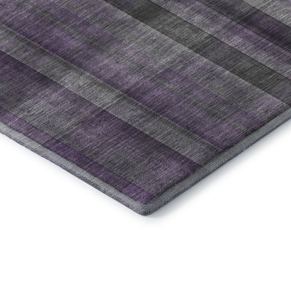 HomeRoots 10' X 14' Purple and Gray Plaid Area Rug - Washable, UV-Protected, Stain-Resistant for Family Homes 648514