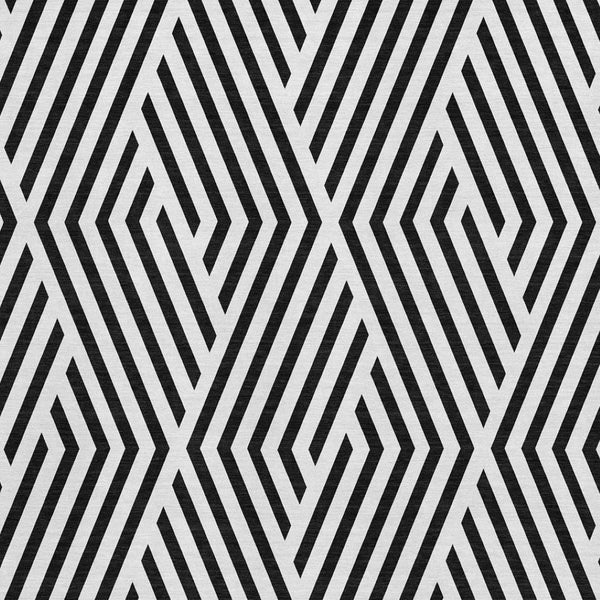 HomeRoots 8' X 10' Black and Ivory Geometric Area Rug - Washable, UV Protected, Durable for Everyday Use 648518