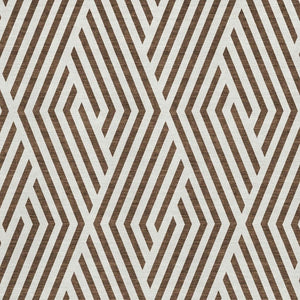 HomeRoots 9' X 12' Brown and Ivory Geometric Area Rug - Stylish, Washable, UV-Protected for High-Traffic Spaces 648525