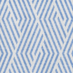 HomeRoots 8' X 10' Stylish Denim Blue & Ivory Geometric Area Rug - Washable, UV Protected, Perfect for Homes! 648530