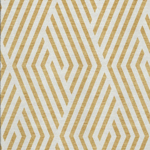 HomeRoots 5' X 8' Gold & Ivory Geometric Area Rug - Washable, UV Protected, Stylish for High-Traffic Spaces 648534