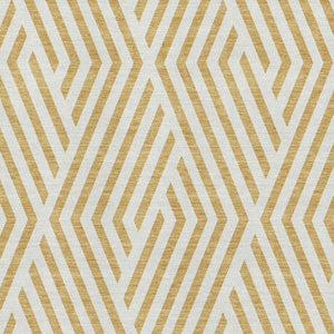 HomeRoots 8' X 10' Gold and Ivory Geometric Area Rug - Washable, UV Resistant for Modern Living Spaces 648536