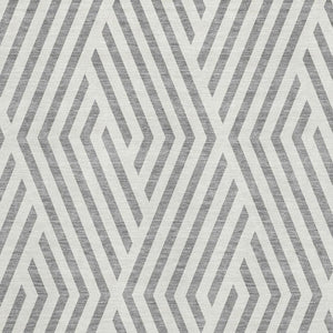 HomeRoots 8' X 10' Gray and Ivory Geometric Washable Area Rug – Durable, UV-Protected, Ideal for Busy Homes! 648542
