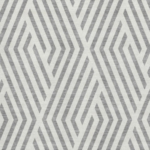 HomeRoots 9' X 12' Gray and Ivory Geometric Area Rug – Durable, Washable, UV-Protected for High-Traffic Spaces 648543
