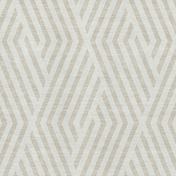 HomeRoots 5' X 8' Ivory and Beige Geometric Area Rug - Washable, Stain Resistant, UV Protected for Modern Homes 648546