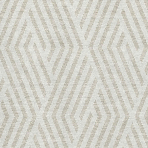HomeRoots 8' X 10' Ivory & Beige Geometric Washable Area Rug – Durable, UV-Protected, Perfect for Any Space! 648548