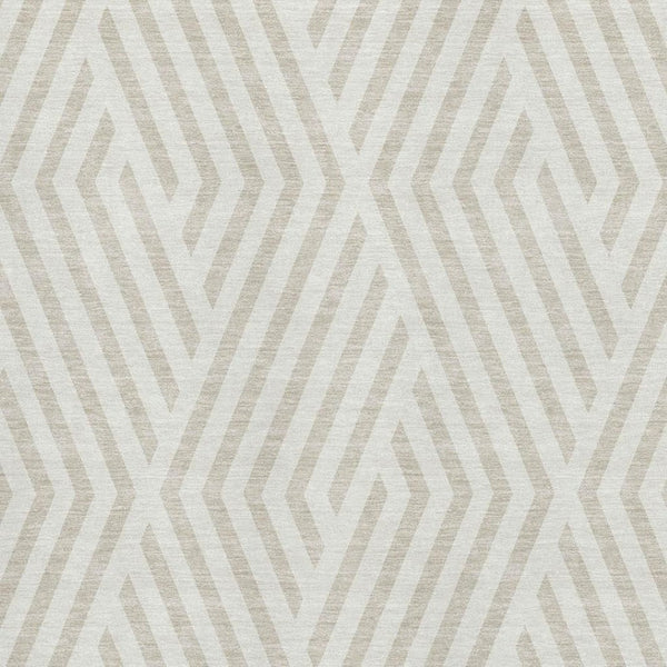 HomeRoots 9' X 12' Ivory and Beige Geometric Area Rug – Washable, UV Protected, and Stylish for Any Room 648549