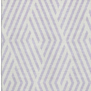 HomeRoots 8' X 10' Stylish Lavender and Ivory Geometric Area Rug - Washable, UV-Protected, Durable Design 648554