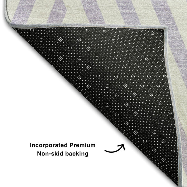 HomeRoots 10' X 14' Lavender & Ivory Geometric Area Rug – Washable, Stain Resistant, UV Protected for Durability 648556