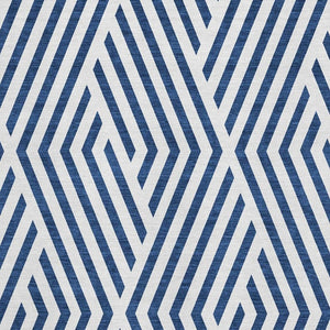 HomeRoots 8' X 10' Navy Blue Geometric Area Rug - Washable, Stain-Resistant, UV Protected for Modern Homes 648566