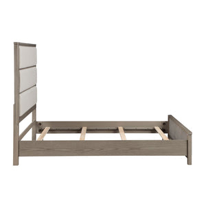 English Elm Contemporary Glam Queen Platform Bed Faux Leather Diamond Stitching Led Headboard B011S02230