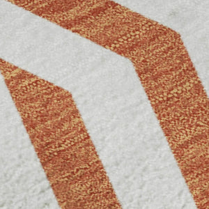 HomeRoots 5' X 8' Stylish Rust and Ivory Geometric Area Rug – Washable, UV Protected, Perfect for Homes with Kids! 648576
