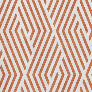 HomeRoots 8' X 10' Stylish Rust and Ivory Geometric Washable Area Rug with UV Protection for High Traffic Spaces 648578