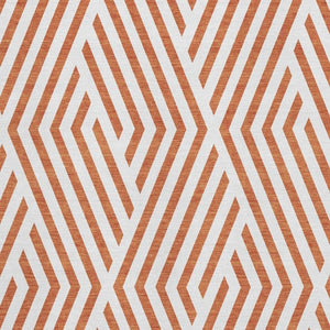HomeRoots 10' X 14' Geometric Washable Area Rug in Rust and Ivory - UV Protected, Durable, and Stylish Design 648580