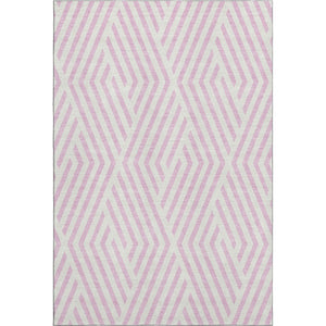 HomeRoots 10' X 14' Pink Geometric Area Rug - Durable, Washable, UV Protected - Perfect for Family Spaces! 648586
