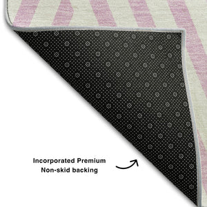 HomeRoots 10' X 14' Pink Geometric Area Rug - Durable, Washable, UV Protected - Perfect for Family Spaces! 648586