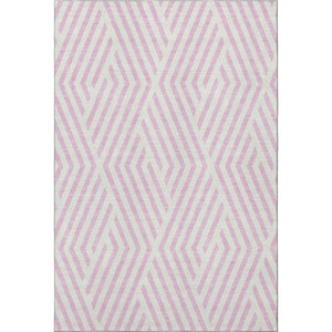HomeRoots 10' X 14' Pink Geometric Area Rug - Durable, Washable, UV Protected - Perfect for Family Spaces! 648586