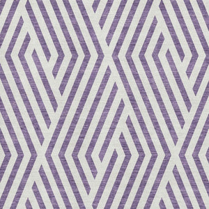 HomeRoots 5' X 8' Stylish Purple & Ivory Geometric Area Rug - Washable, UV Protected, Ideal for High-Traffic Homes 648588