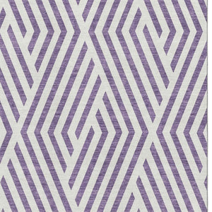 HomeRoots 8' X 10' Purple and Ivory Geometric Washable Area Rug - Modern Design with UV Protection for Homes 648590