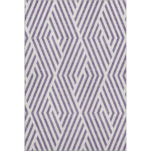 HomeRoots 10' X 14' Stylish Purple & Ivory Geometric Area Rug - Washable, UV-Protected, Pet-Friendly Design! 648592
