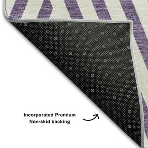 HomeRoots 10' X 14' Stylish Purple & Ivory Geometric Area Rug - Washable, UV-Protected, Pet-Friendly Design! 648592