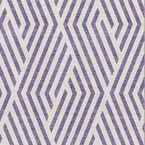HomeRoots 10' X 14' Stylish Purple & Ivory Geometric Area Rug - Washable, UV-Protected, Pet-Friendly Design! 648592