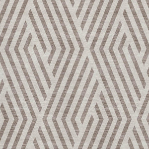 HomeRoots 5' X 8' Stylish Taupe and Ivory Geometric Area Rug - Washable, UV Protected, Durable for Homes 648594