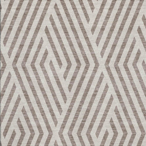 HomeRoots 10' X 14' Modern Taupe & Ivory Geometric Area Rug - Durable, Stain-Resistant, UV Protected Design 648598