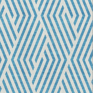 HomeRoots 5' Teal and Ivory Geometric Area Rug - Washable, UV Protected, Soft, Stylish, Perfect for Families! 648600