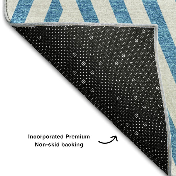 HomeRoots 10' x 14' Teal & Ivory Geometric Area Rug – Stylish, Washable, UV-Protected for High-Traffic Homes! 648604