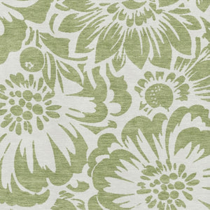 HomeRoots 5' X 8' Fern Green Floral Area Rug - Washable, UV Protected, Stain Resistant for Stylish Living Spaces 648612