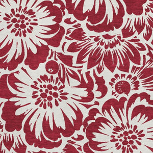 HomeRoots 5' X 8' Burgundy Floral Area Rug - Washable, UV Protected, Stain-Resistant, Stylish & Durable Design 648630
