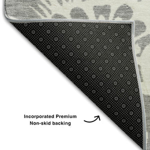 HomeRoots 10' X 14' Gray Floral Area Rug - Washable, UV Protected, Durable Design for High-Traffic Spaces 648652