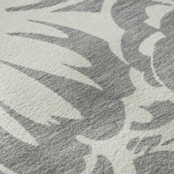 HomeRoots 10' X 14' Gray Floral Area Rug - Washable, UV Protected, Durable Design for High-Traffic Spaces 648652