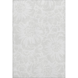HomeRoots 10' X 14' Ivory Cream Floral Washable Area Rug - UV Protected, Stain Resistant & Durable for Homes 648658