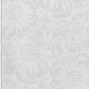 HomeRoots 10' X 14' Ivory Cream Floral Washable Area Rug - UV Protected, Stain Resistant & Durable for Homes 648658