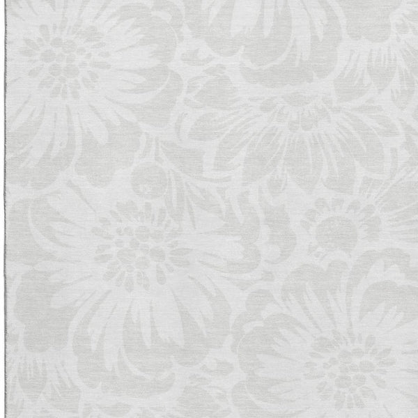 HomeRoots 10' X 14' Ivory Cream Floral Washable Area Rug - UV Protected, Stain Resistant & Durable for Homes 648658