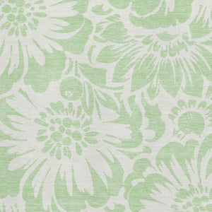 HomeRoots 5' X 8' Mint Green Floral Area Rug - Washable, UV Protected, Durable & Stylish for Any Space 648660